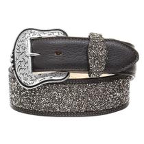 Cinto Feminino Cow Way em Couro e Gliter Café 31375