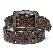 Cinto Feminino Croco em Couro Legítimo Rico em Detalhes Moderno da Marca Atrevidu's Country