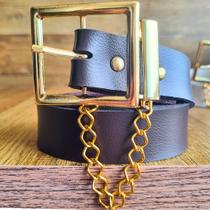 Cinto Feminino da Moda Fivela Quadrada Dourada Com Corrente Cinto Feminino da Moda Fivela Quadrada Dourada Com Corrente