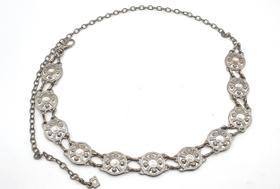 Cinto feminino de corrente prata Ma070ci Cinto feminino de corrente prata Ma070ci
