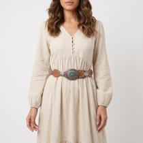 Cinto Feminino de Couro com Fivela Western Metalizada e Aplicações Cinto Feminino de Couro com Fivela Western Metalizada e Aplicações