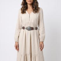 Cinto Feminino de Couro com Fivela Western Metalizada e Aplicações Cinto Feminino de Couro com Fivela Western Metalizada e Aplicações