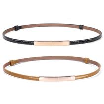 Cinto feminino de couro envernizado JASGOOD ajustável Cinto feminino de couro envernizado JASGOOD ajustável