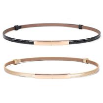 Cinto feminino de couro envernizado JASGOOD ajustável Cinto feminino de couro envernizado JASGOOD ajustável