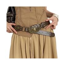 Cinto Feminino de Couro Estilo Cowboy - Design Retrô com Detalhes em Metal