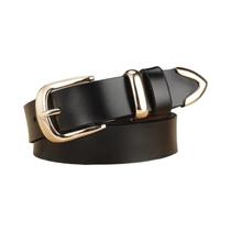 Cinto Feminino De Couro Genuíno Casual Cor Pura De Alta Qualidade Para Jeans