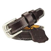 Cinto Feminino De Couro Legítimo Fino Sóbrio E Elegante