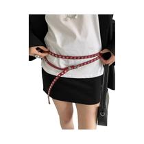 Cinto Feminino De Dupla Camada Sem Perfurações Design Coreano Acessórios Versáteis Estilo Garota