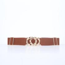 Cinto Feminino de Elástico com Fivela Metalizada