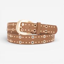 Cinto Feminino De Ilhós Cáqui Cinto Feminino De Ilhós Cáqui