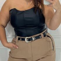 Cinto Feminino De Ilhós Metal Punk Rock Plus Size Com 1,40cm Cinto Feminino De Ilhós Metal Punk Rock Plus Size Com 1,40cm