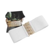 Cinto Feminino De Moda Com Cintura Elástica E Fivela Dourada, Cinto Largo Versátil Para Vestido E Cinto Feminino De Moda Com Cintura Elástica E Fivela Dourada, Cinto Largo Versátil Para Vestido E