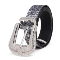 Cinto Feminino de Strass Com Fivela Elegante