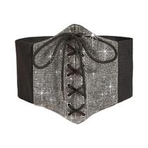 Cinto Feminino De Strass De Cintura Alta, Acessório De Moda Largo Para Vestido De Festa, Primavera,