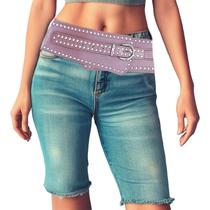 Cinto Feminino Elástico Largo com Rebites