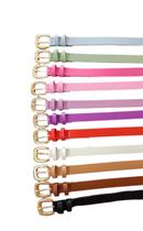 Cinto feminino em couro legítimo fivela Dourada 2 cm