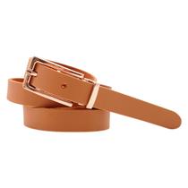Cinto Feminino em Couro Soleta com Fivela Dourada Artlux FM266 -