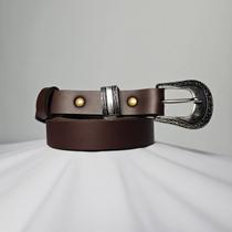Cinto feminino em Couro Soleta Premium, 3,5 cm de largura