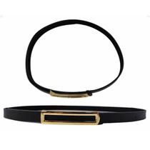Cinto Feminino Fashion Fino Fivela Retangular Dourada Cinto Feminino Fashion Fino Fivela Retangular Dourada