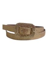 Cinto Feminino Fino com brilho Glitter lantejoula Fivela Quadrada material sintético 103