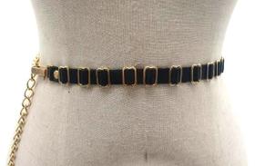 Cinto feminino fino couro com corrente CLC1080