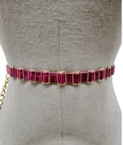 Cinto feminino fino couro com corrente CLC1080