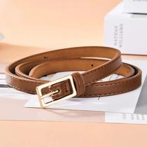 Cinto Feminino Fino E Moderno, Minimalista, Versátil, Casual, Com Fivela De Pino Para Saias E Jeans