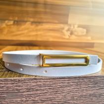 Cinto Feminino Fino Tendência Moda Elegante Fivela Dourada