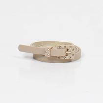 Cinto Feminino Fivela Encapada Dourado Retangular Off White