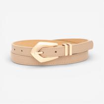 Cinto Feminino Fivela Geométrica Bege Cinto Feminino Fivela Geométrica Bege