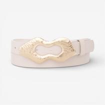 Cinto Feminino Fivela Orgânica Off White