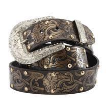 Cinto Feminino Floral Com Cravos Estilo Country com Fivela Decorada Strass Cinto Feminino Floral Com Cravos Estilo Country com Fivela Decorada Strass