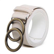 Cinto Feminino Off White Argola Dupla Blogueira Tendência 24