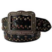 Cinto Feminino Paul Western Couro Legítimo Preto com Tachas Cinto Feminino Paul Western Couro Legítimo Preto com Tachas