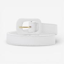 Cinto Feminino Plus Size Em Couro Branco