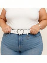 Cinto Feminino PLUS SIZE Fivela Coração Duplo (Fivela + Pingente) Acessório de Moda Feminina