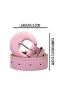 Cinto Feminino Plus Size Fivela Meia Lua Redonda - SHR