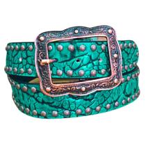 Cinto Feminino Pyramid Croco Turquesa 6807