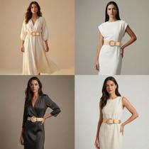 Cinto Feminino Tecelagem Palha Elástico sem Furação Fivela Meia Lua Vestidos Praia Cinto Feminino Tecelagem Palha Elástico sem Furação Fivela Meia Lua Vestidos Praia