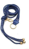 Cinto feminino trançado chicote triplo couro LU320