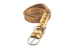 Cinto feminino trançado fino couro 00001