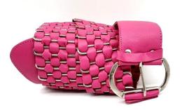 Cinto feminino trançado largo de couro c/ metal vestido moda CLC233