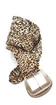 Cinto feminino trançado oncinha vegano fivela strass 3659to