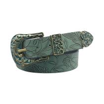 Cinto Feminino Vintage Com Estampa De Folhas Em Cor Escura, Versátil Para Outono E Inverno, Casual Cinto Feminino Vintage Com Estampa De Folhas Em Cor Escura, Versátil Para Outono E Inverno, Casual