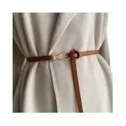Cinto Feminino Vintage De Couro PU Sem Furos Com Nó Fino De Cor Sólida Para Vestido