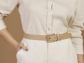 Cinto Feminino WJ com Fivela Encapada - bege