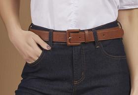 Cinto Feminino WJ com Fivela Encapada- caramelo