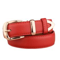 Cinto Fino Couro PU Fivela Retangular Metal Feminino 105cm Cinto Fino Couro PU Fivela Retangular Metal Feminino 105cm