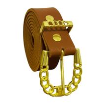 Cinto Fivela Dourada Feminino Fino Versatil Dayane