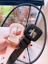 Cinto fivela forrada preto croco